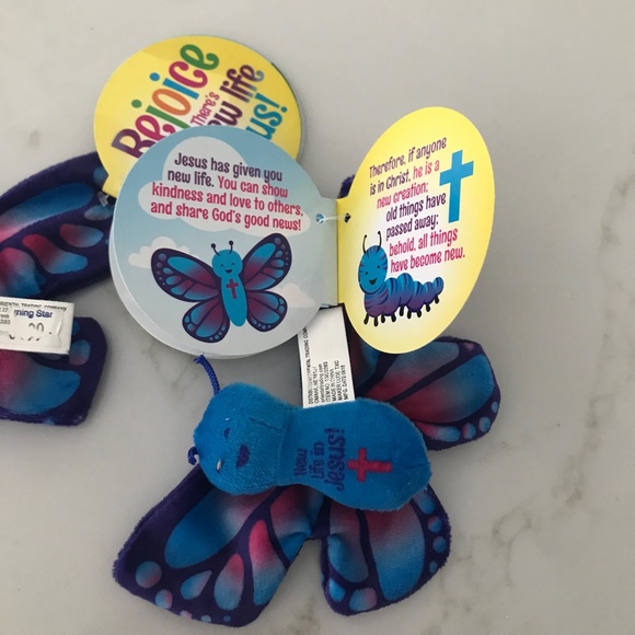 Rejoice There's New Life In Jesus Butterfly and Mini Book 12 pages Super soft - Picture 4 of 4